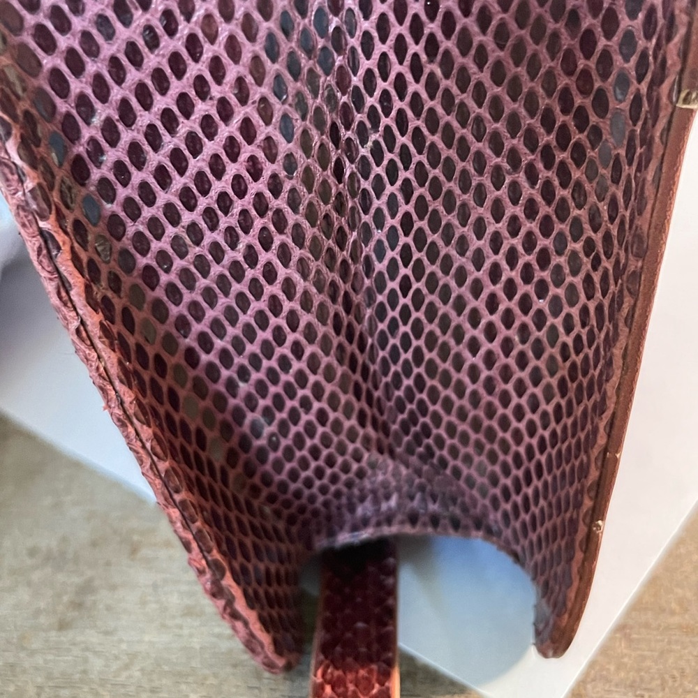 Genuine snakeskin purse, vintage, maroon - Picture 10 of 14